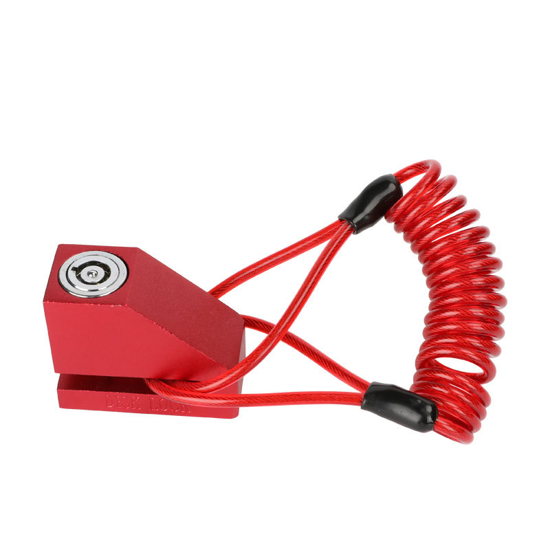 Serrure avec corde en ressort pour scooter,rappel de sécurité, câble anti-vol, à disque, moto, casque de bicyclette, outils pour avertissement, 4 mm, 1.2 m,