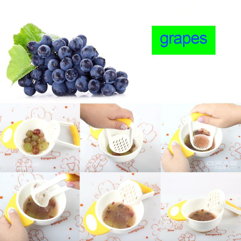Bébé alimentation alimentaire à la main meulage bol Fruits légumes Masher bol bébé alimentaire broyeur enfant tenant Fine tige de meulage bol