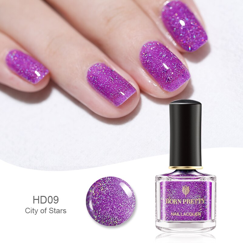 Geboren Pretty Pailletten Nagellak 6Ml Shimmer Glitter Nail Art Varnish Diy Ontwerpen 12 Kleuren Voor: BP-HD09