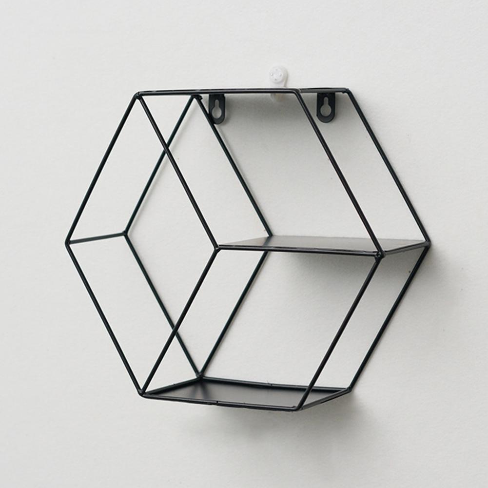 Storage Organizer Floating Geometric Figure Smooth Lines Round Shape Storage Rack for Home