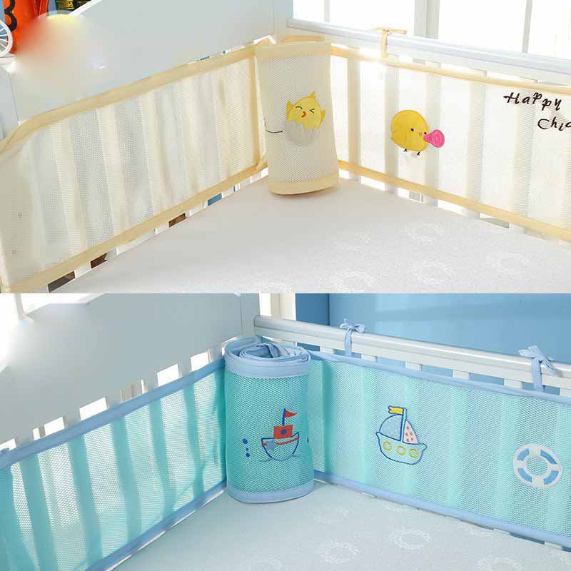 1 pçs berço amortecedor destacável malha respirável decoração do quarto bebê verão recém-nascidos crianças cama