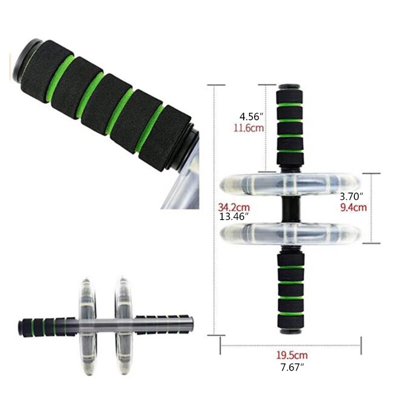 Core Strength Home Gym Equipment Abdominal Exercise Workout Roller Wheel Abdominal Exercise Kit for Men Women G99D