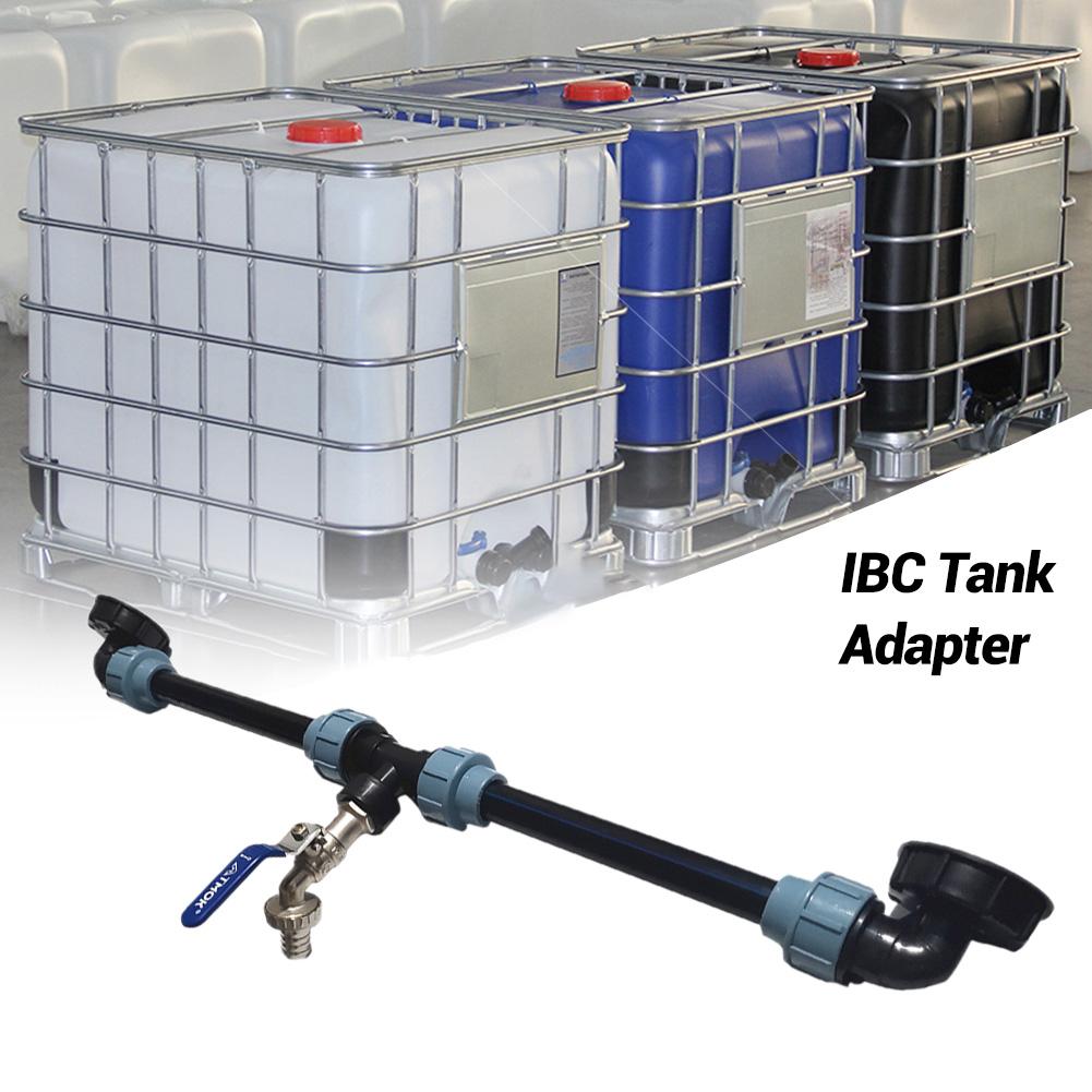 Ibc tankhane adapter ibc tank gevindhane med 2 pe rør havevandingsværktøj tilslutning ventil slangekontaktfittings