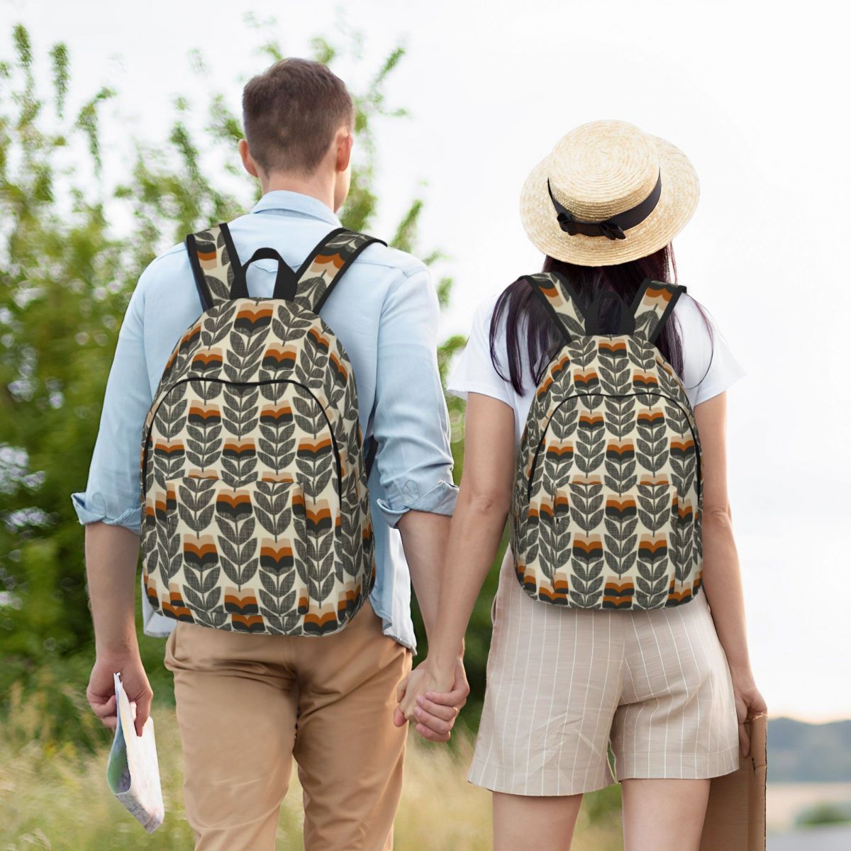 Benutzerdefinierter Orla Kiely Laptop-Rucksack mit mehreren Stemmen für Damen und Herren, lässige Büchertasche für Studenten, florale abstrakte Taschen