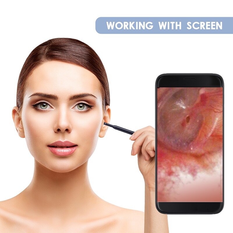 Ear Cleaning Endoscope Small 5.5mm 3 In1 Visual Ear Pick Cleaner Camera USB Ear Spoon Type C Ear Otoscope Borescope For Android