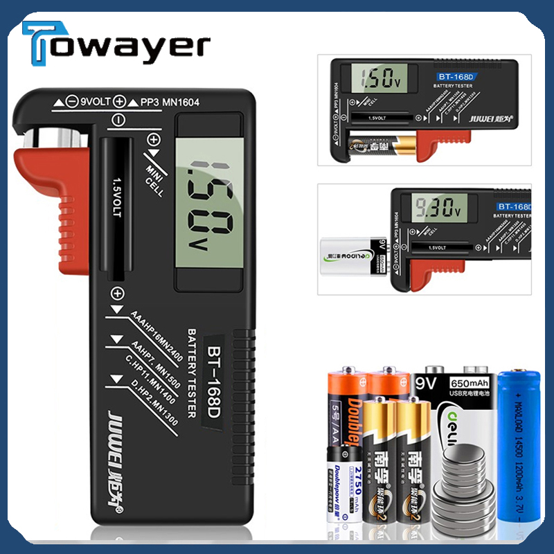 Digitale Batterie Tester 9V/1,5 V/AA/AAA Batterie Kapazität Tester Geschmack Zelle Volt Prüfer Universal- batterie Tester BT-168D Energie