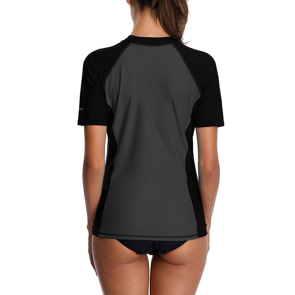 Camisa de manga corta de baño para mujer, Top atlético, UPF 50