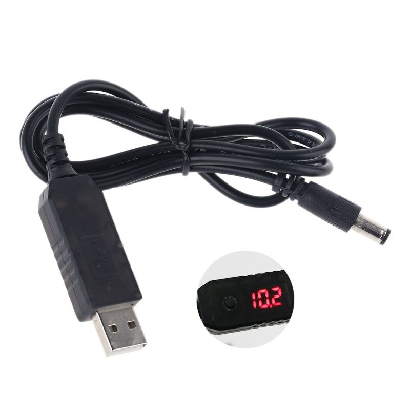 Cable USB de 3,0 a 5V-12V, tensión regulable, aumento de 5,5x2,1mm, línea de refuerzo de potencia para enrutador WiFi, dispositivo de 12V