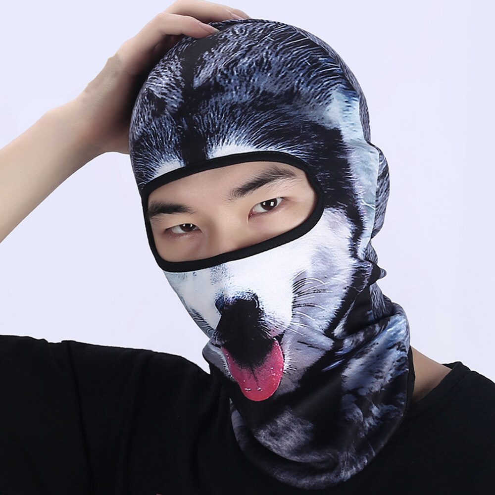 Women Men 3D Cat Dog Cute Animal Balaclava Windproof Skullies Beanie Helmet Liner Winter Warm Hat Full Face Cap Chapeu Masculino