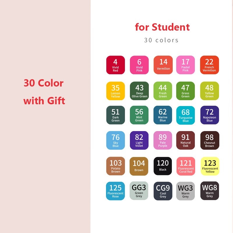 12/24/36/48/60 Colors Dual Tip Fine Liner Art Marker Pens Set Watercolor Drawing Painting Markers Pen Brush Schoo: 30 colors C