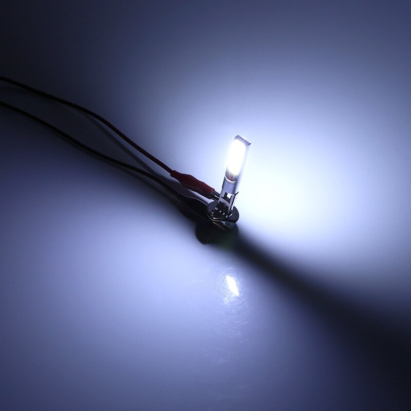 2 stk bil led forlygter hvid 6000k fjernlys/nærlys  h1 cob led bil forlygter drl kørelys lygter 8*1.3cm bil lys