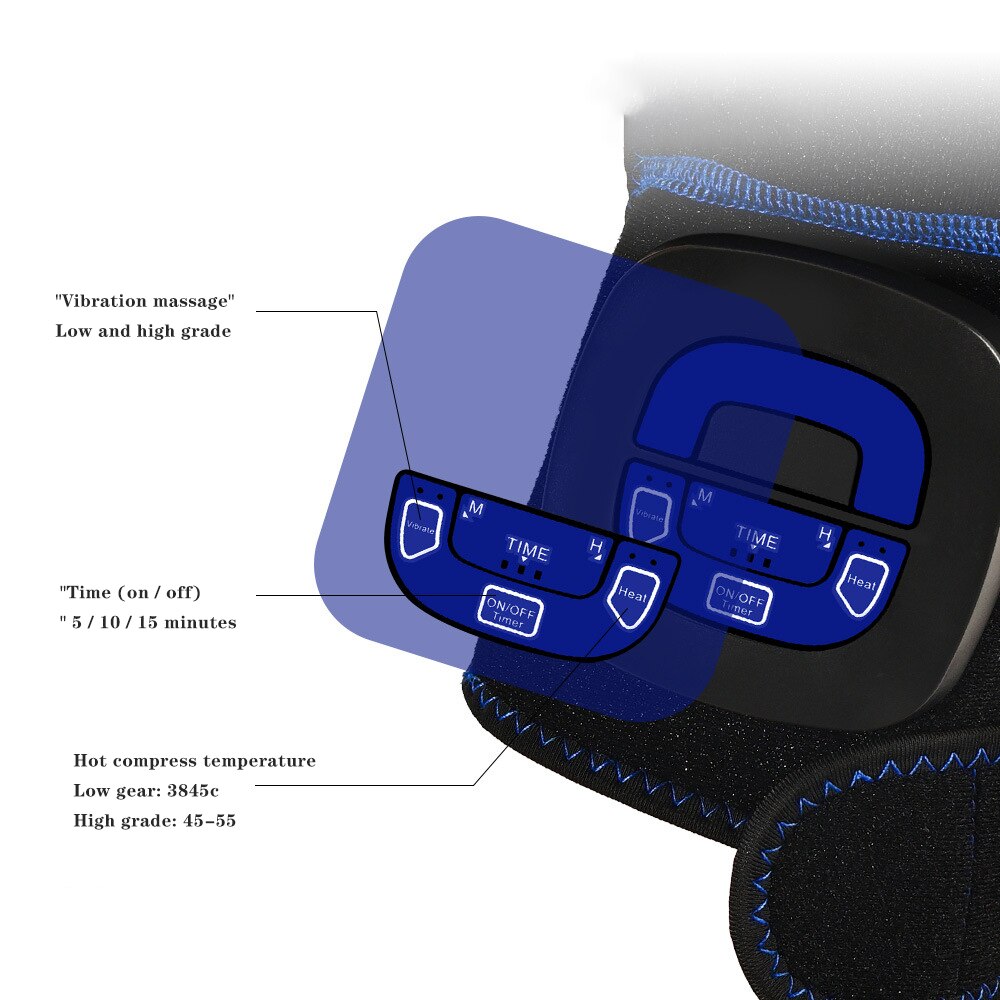 Electric Knee Massager Knee Joint Physiotherapy Heating Knee Pad Massager Knee Pad Vibration Massage Pain Relief Health Care