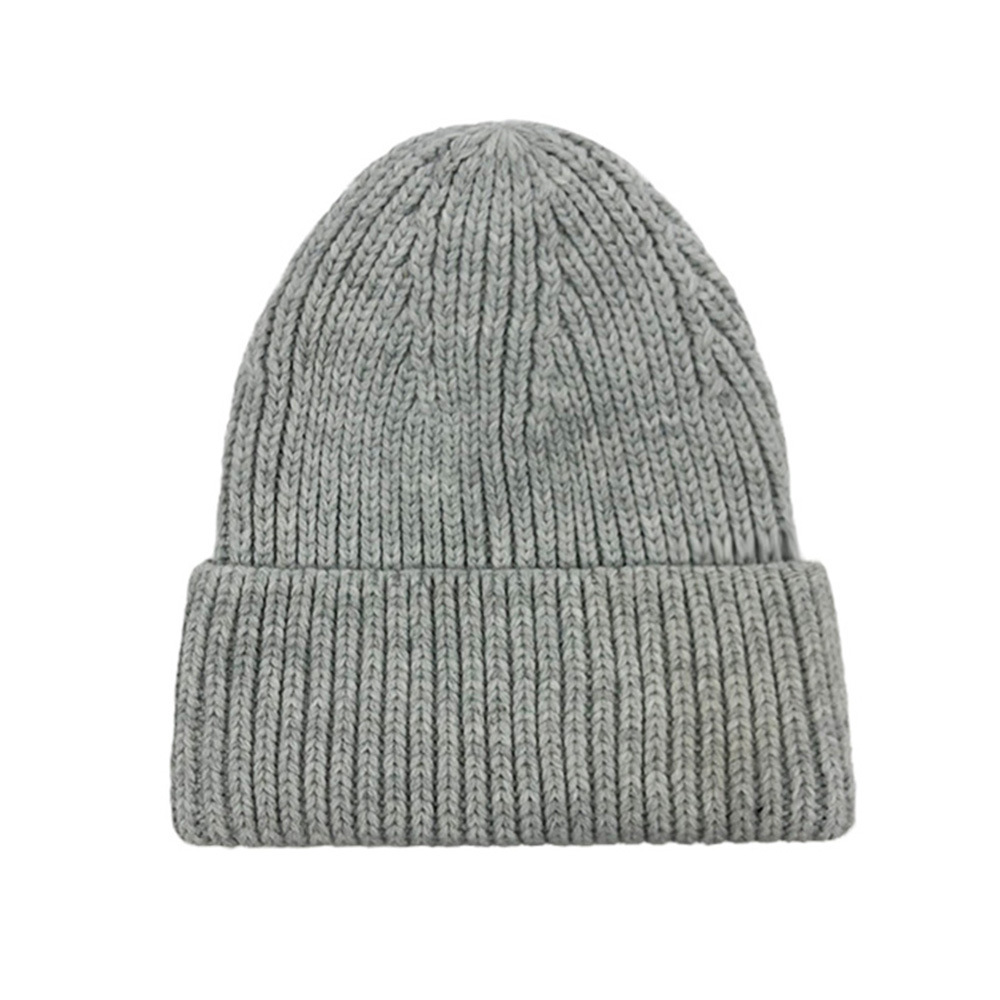 Cappello da donna inverno 2021 berretti cappellini con teschio lavorato a maglia Chapeau Femme Casual solido adulto copricapo berretto Skullies costine: Light Grey