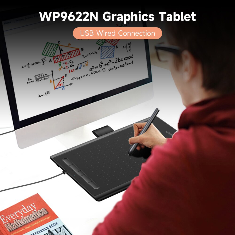 USB/2.4G/BT Graphics Tablet Drawing Tablet 8192 Levels Pressure Sensitivity 5080LPI Resolution 230PPS Read Speed Graphics Tablet
