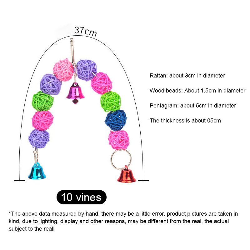 Bolas de ratán para loros, juguetes interactivos para aves, accesorios para mascotas