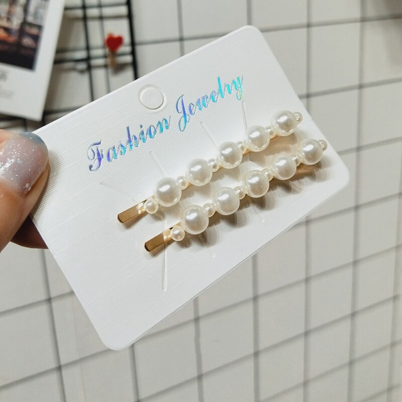 fille métal perle épingle à cheveux combinaison minimaliste doux vent frange Clip mot Clip côté Barrette Clips cartes cheveux accessoire