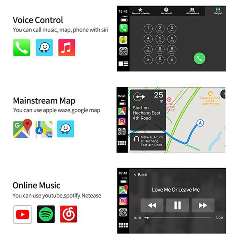 Carlinkit – clé USB intelligente sans fil Apple CarPlay /Android Auto Carplay, pour Android, lecteur de Navigation, Mirrorlink /IOS 14