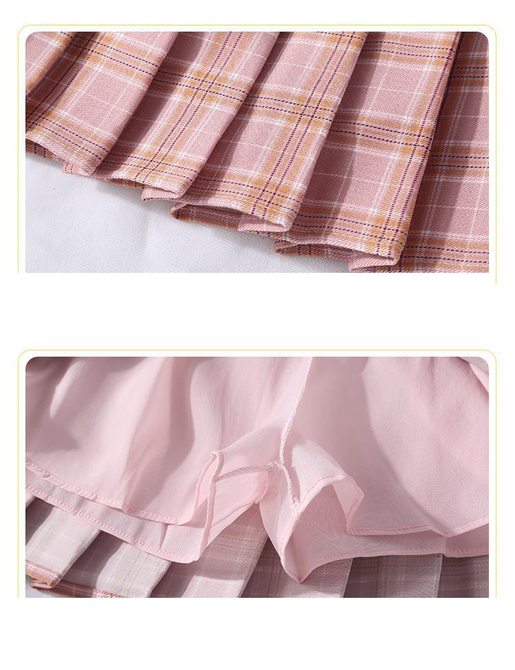 Toddler Girl Skirt Summer Girls Pleated Skirt Casual Kids Girl High Waist Plaid Skirts For School Uniform Students Clothing