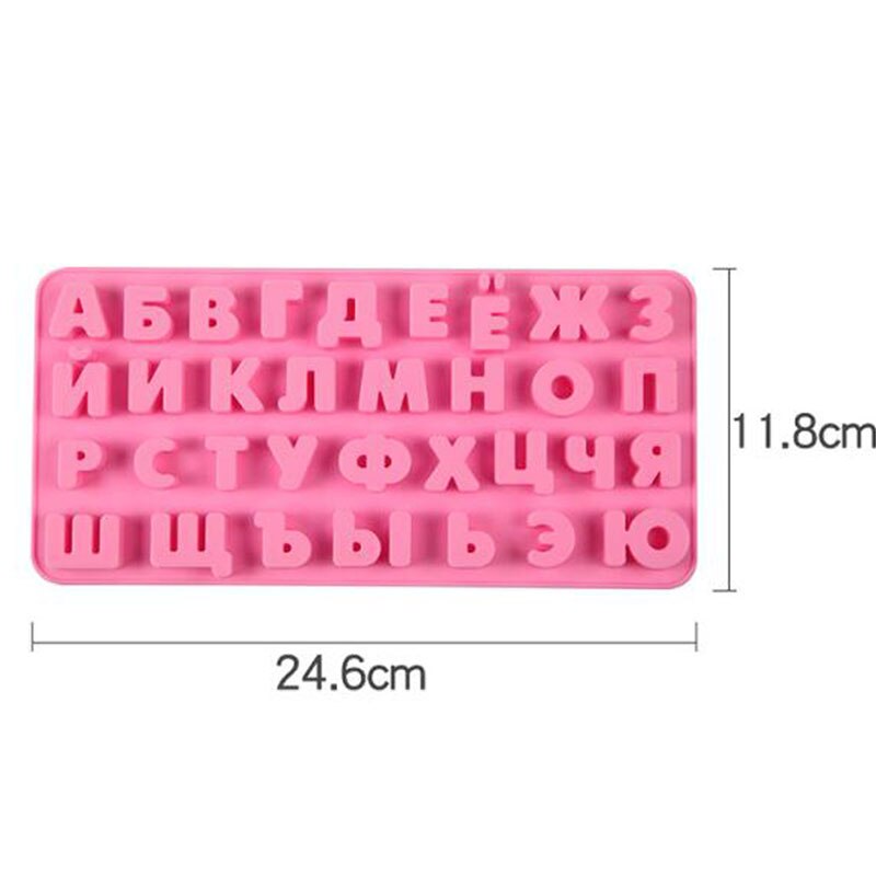 Moldes de arcilla para dulces 3D, herramientas de decoración de pasteles, molde de silicona, letras del alfabeto, mayúsculas, letras minúsculas: pink
