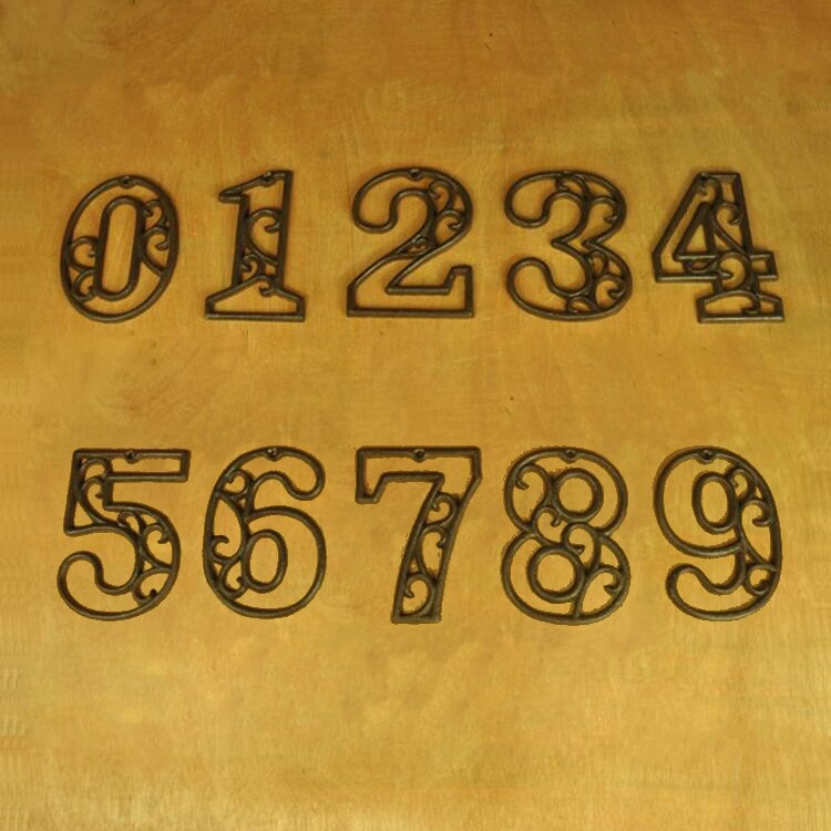 Cast Iron Heavy Duty Metal House Numbers Home Street Address Numbers Signs Antique home signs cast iron signs