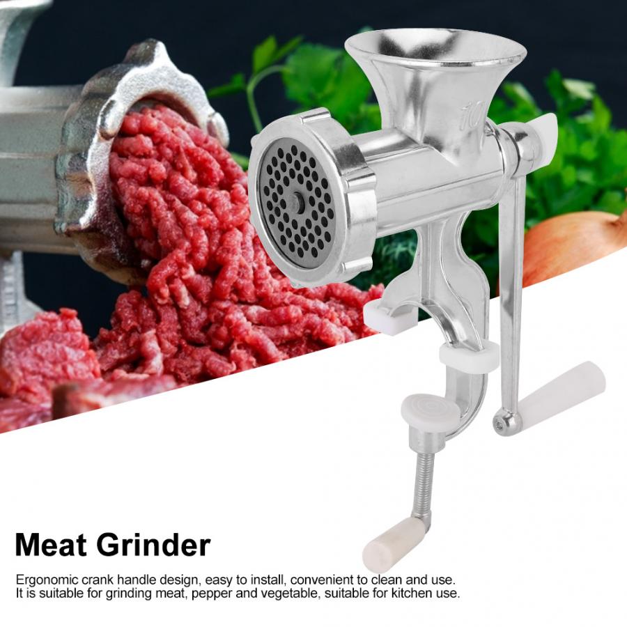 Huishoudelijke Vleesmolen Mincer Zilver Aluminium Home Vleesmolen Hand Grinder Worst Stuffer Keuken Accessoire