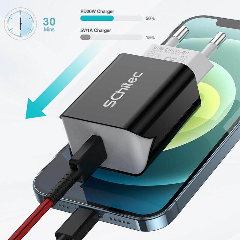 Schitec Dual USB Charger EU Plug Quick Charge 2.1A Wall Charger Max Mobile Phone Charging Mini Adapter Travel Charger for iPhone
