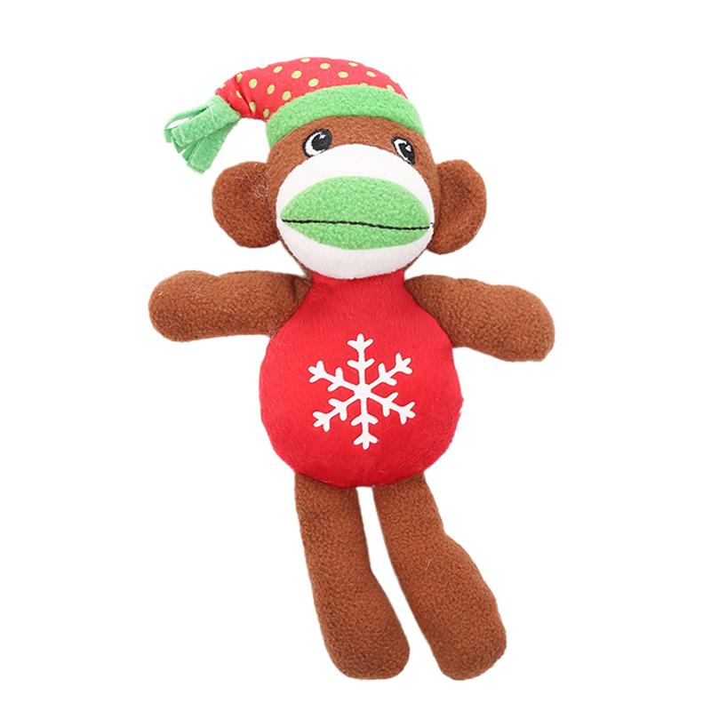 1PC Pet Toy Stylish Christmas Monkey Chewing Toys Plush Monkey Toys Pet Dog Biting Playthings