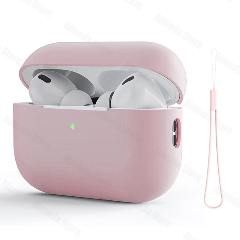 Custodia per Airpods pro 2 Custodia per cuffie senza fili in silicone tinta unita per Mela aria baccello pro2 Guscio protettivo di seconda generazione: corallo
