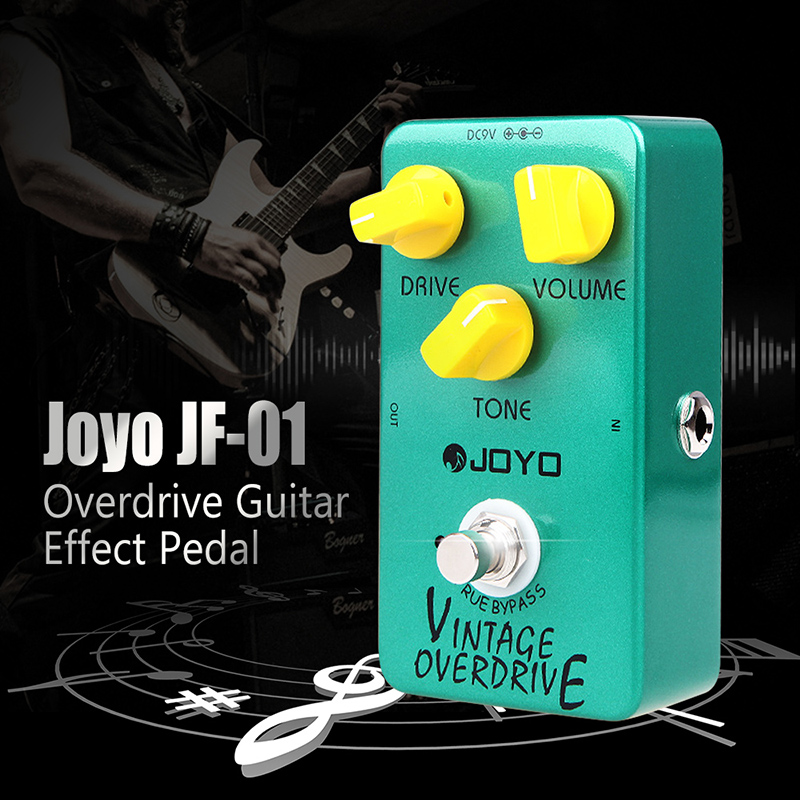 Joyo JF-01 guitarra efecto Pedal Vintage Overdrive guitarra eléctrica Pedal verdadero Bypass bajo ruido Pedal guitarra partes Accesorios