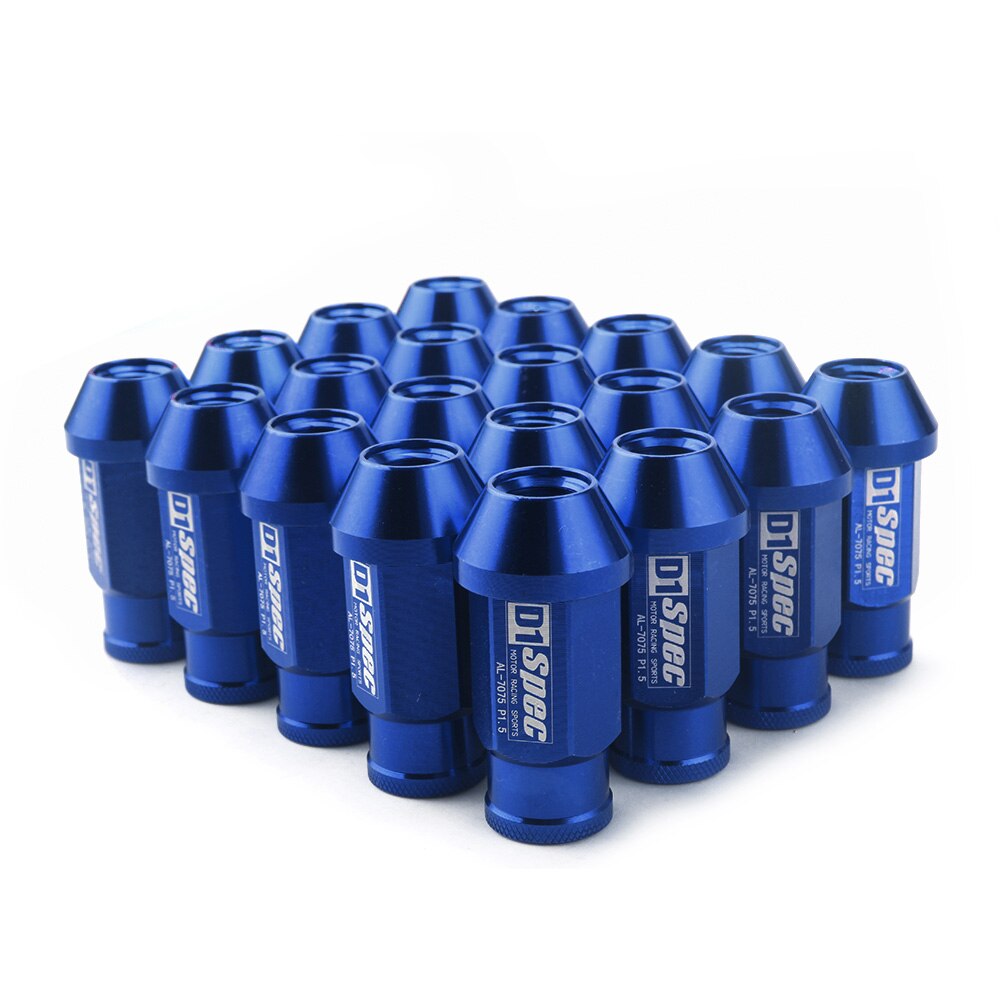 Spec Racing Aluminium legierung Rad Lug Muttern Schraube M12x1.5/1,25 Länge 50mm/40mm für 95% autos 20 teile/los: blue / D1-M12x1.25--40MM