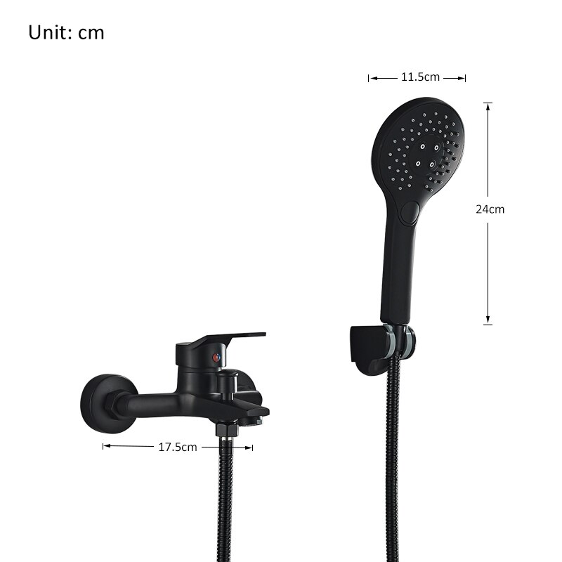 Quyanre Matte Black Bathroom Shower Faucet Bathtub Cold Water Mixer Tap Black Chrome Bathroom Shower Faucet Mixer Taps