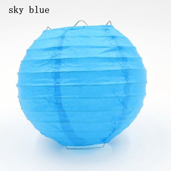 1Pcs 6Inch (15Cm) kleurrijke Papieren Lantaarn Ronde Lamp Bruiloft Thuis Party Festival Verjaardagsfeestje Decoratie Tuin Diy Supplies: Sky Blue