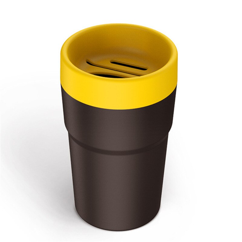 Car Tissue Box Car four-in-one multi-function storage bucket car trash can tissue box change cans card holder storage tube: YELLOW