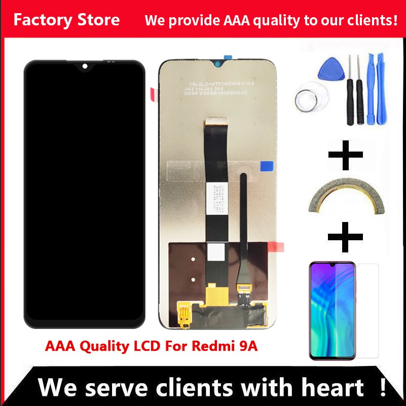 AAA IPS LCD+Frame For Xiaomi Redmi 9A LCD Display Screen Replacement For Redmi 9A Screen Display Digiziter Assembly