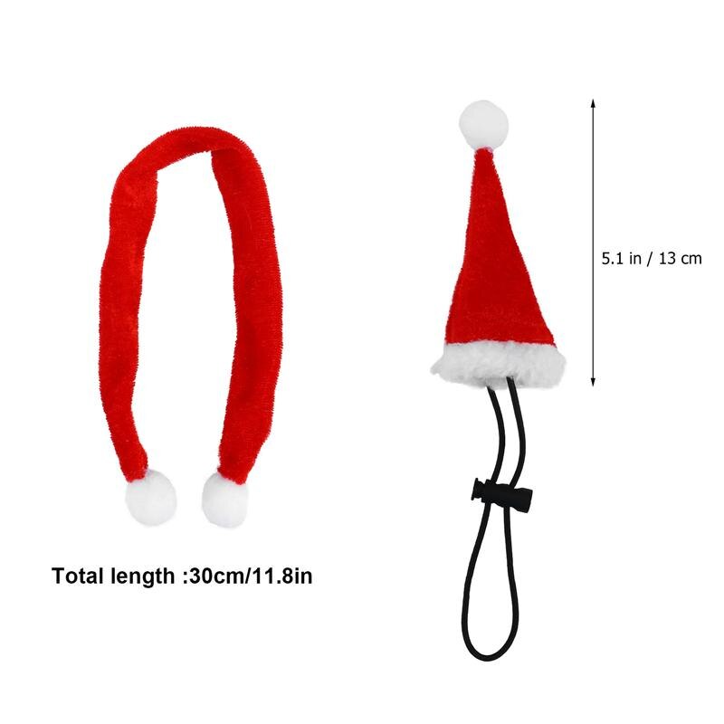 2Pcs Bearded Dragon Lizard Santa Hat with Scarf Festival Christmas Costume Set