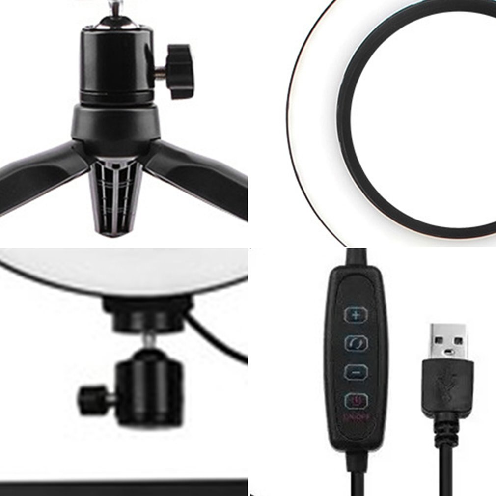 Desktop Beugel Vullen Licht Ring Licht Led Luminant Live-uitzending Video-opname Vullen Licht 3 Kleur Licht Modi