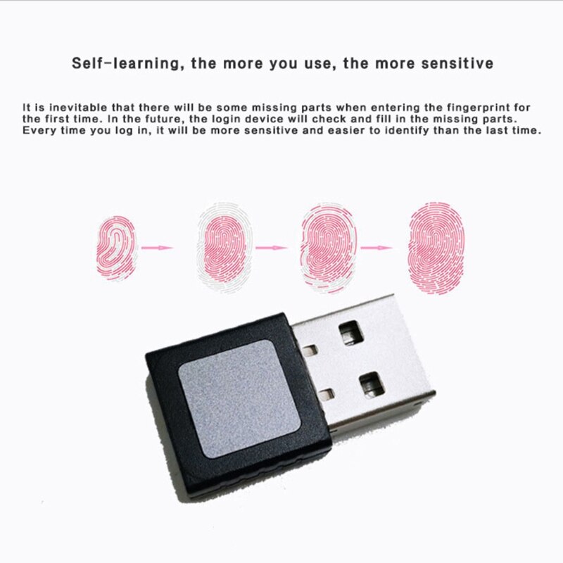 Mini USB Fingerprint Reader Win10 Dongle File Encryption 360° Touch Security Key