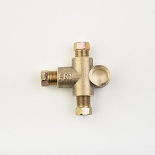 thumbnail image 2 of 3-Way Brake T Piece Tee With 3 Male Nuts – M10 X 3/16 Pipe, 10mm, Short Union, Metric – Downstream Sensor Connector 2 of 4