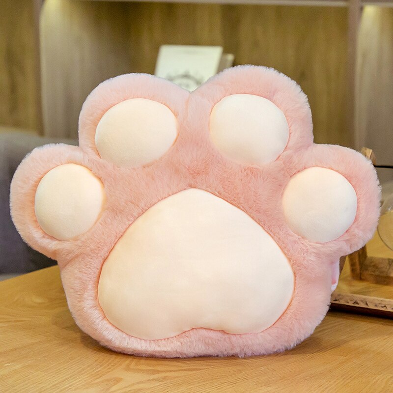 35*26cm Cute Cat Paw Warm Hands Pillow With Holes Colorful White Pink Grey Brown Animal Paw Cushion For Winter Christmas: Pink