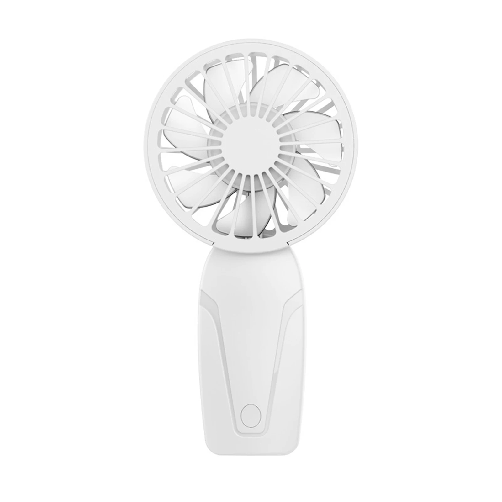 Sommer-Handheld-Kleinventilator aus ABS, leicht, niedliches Aussehen, wiederaufladbarer USB-Ventilator für unterwegs, kühlender tragbarer Mini-Taschenventilator: Weiß