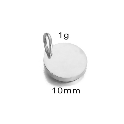 Étiquettes rondes polies en acier inoxydable, breloques 6mm/8mm/10mm/12mm/15mm pour la fabrication de bijoux à faire soi-même, , 10 pièces/lot: Plaqué bronze antique