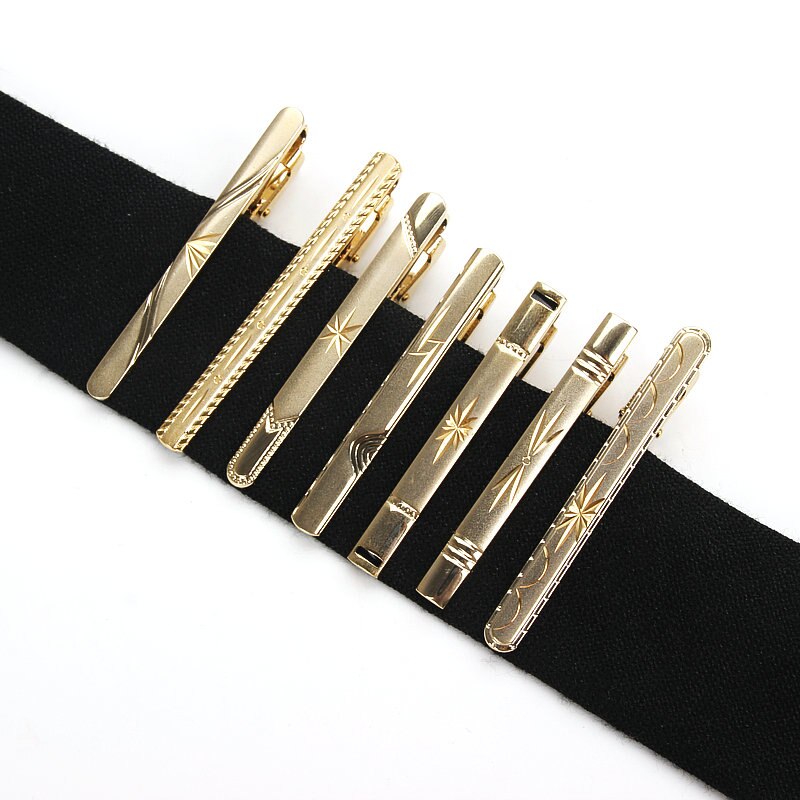 Brand Men's Tie Clip Classic Simple Style Pin Clasp Gold Color Male Business Wedding Necktie Clip Clasp Metal Men Jewelry