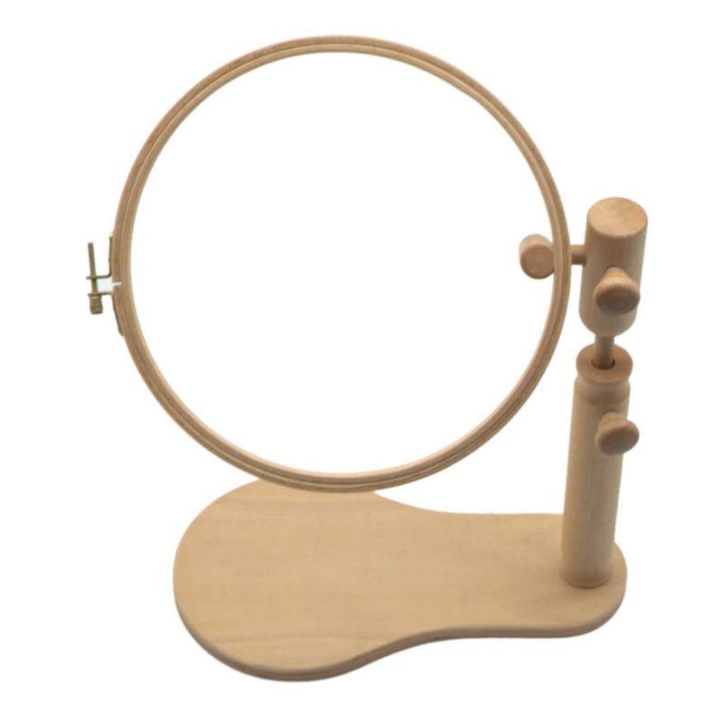 Wood Embroidery Hoop Stand Cross Stitch Needlework Ring Frame Sewing Adjustable