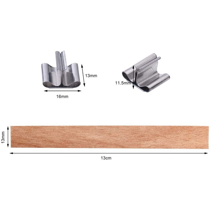50 Set Natural Candle Wicks, 131.3cm Wooden Natural Environmental Candle Cores with Iron Stand for Candle Making