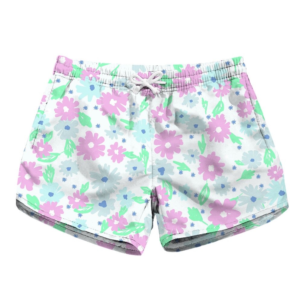 Pantalones cortos de playa para mujer, Shorts deportivos con estampado 3D de flores, de secado rápido, para surfear, nadar, bañadores femeninos de tabla de Surf con bolsillo: TYLbp-H045 / M