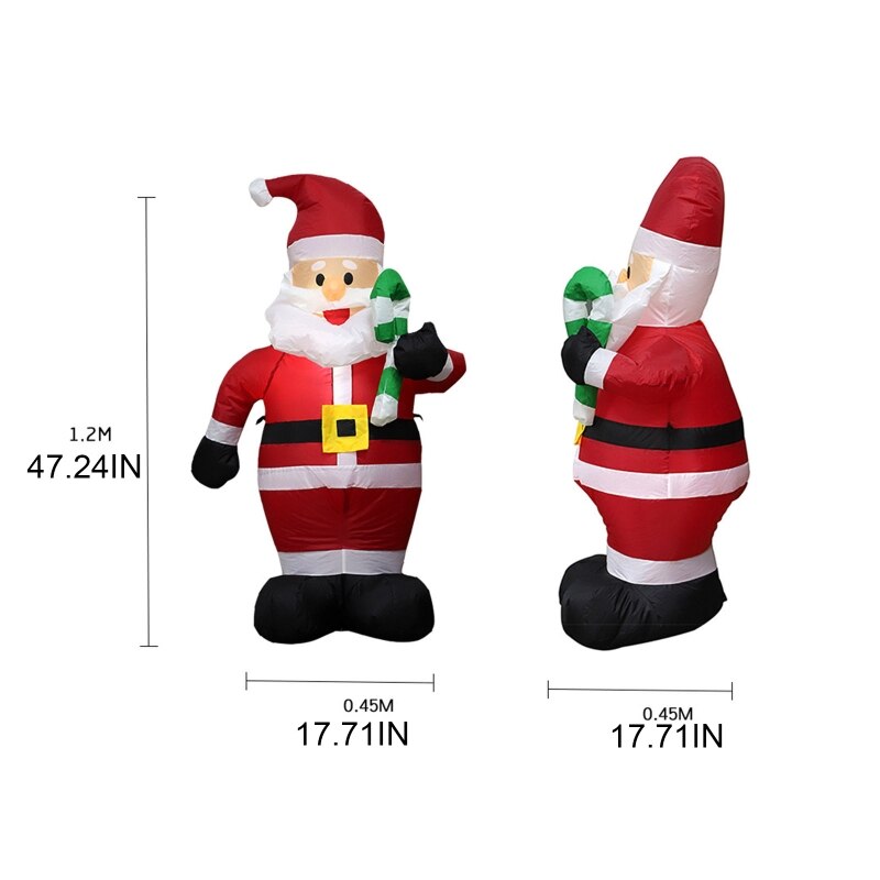 Christmas Santa with Candy Canes Inflatable Airblown Ornaments Prop Yard Giant P31B