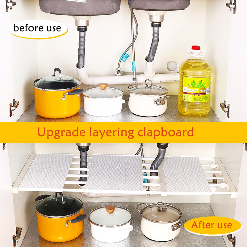 Adjustable Closet Organizer Shelf Wardrobe Space-saving Rack Cabinet Holders Wall Mounted Kitchen Bathroom Storage Rack Shelf