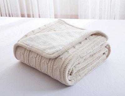 chaude 100% coton mouton velours couvertures hiver chaleur tricoté laine couverture canapé/lit couverture couette tricoté couverture: 07