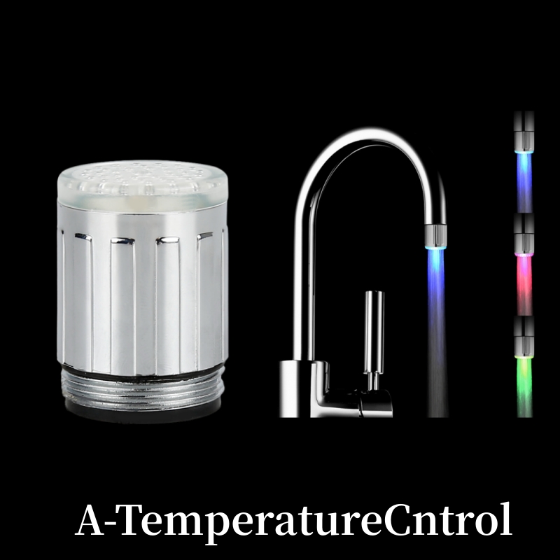7-Farben-Wasserhahn-Licht mit wechselnder Temperatur, LED-Wasserhahn-Licht mit Adapter, Farbwechsel-Wasserhahn, Küche, Badezimmer, Zubehör: WHITE