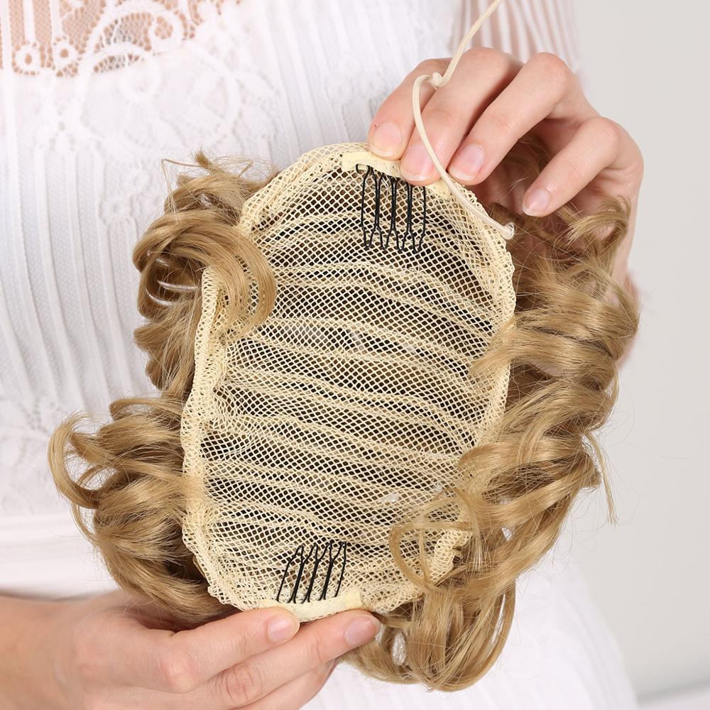 TALANG 2 Plastic Comb Clip In Curly Synthetic Hair Pieces Chignon Updo Cover Hairpiece Extension Hair Bun Hair Accessories